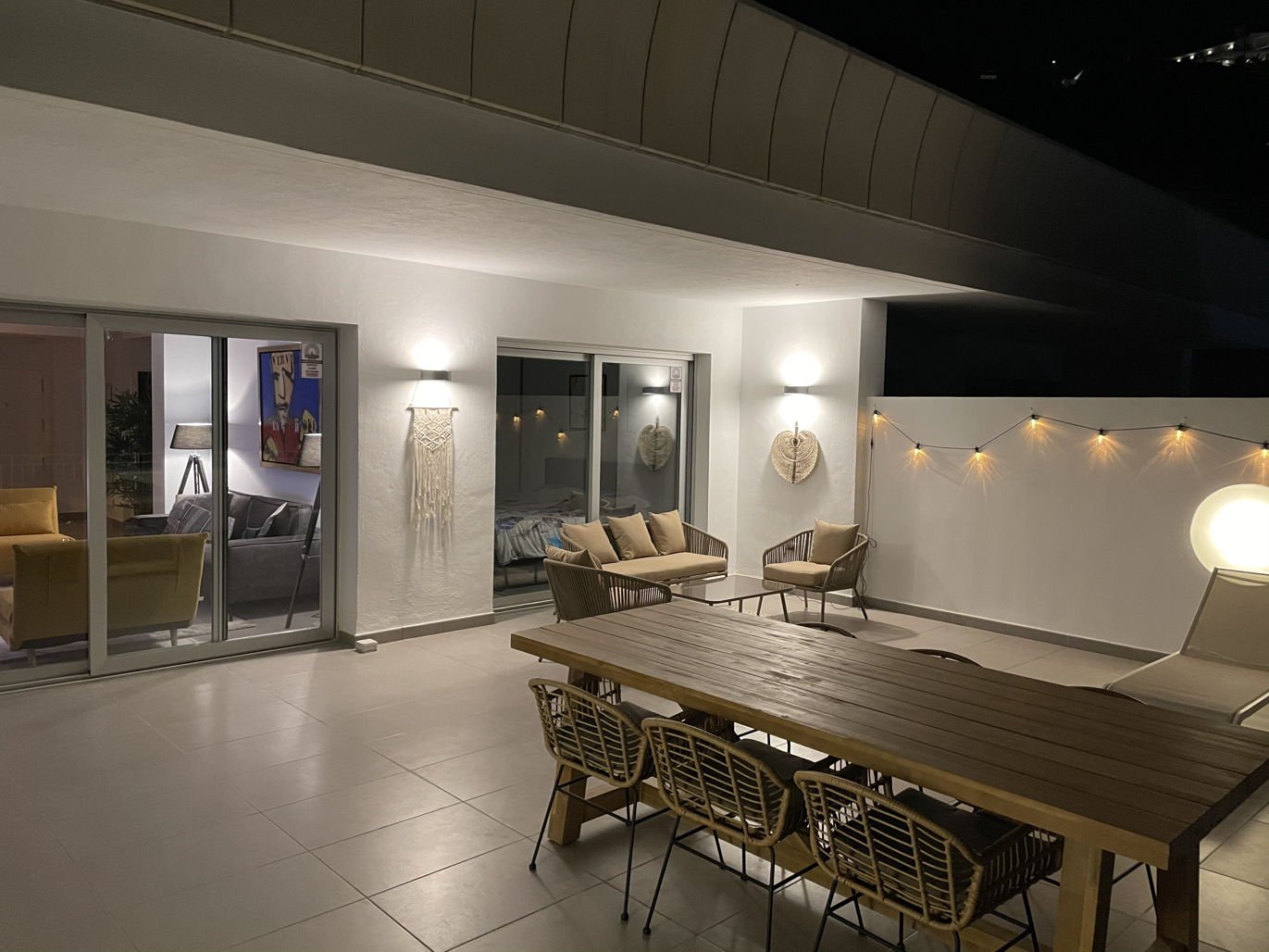 Terrace at night